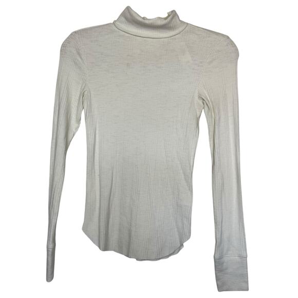 NWT Aerie essential layering long sleeve turtleneck white ribbed size XS - Picture 1 of 8